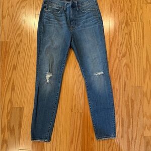 Madewell Distressed Blue Skinny Jeans